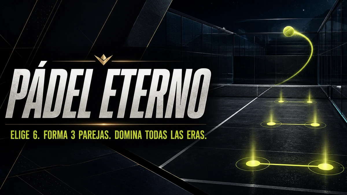 Pista nocturna y título Pádel Eterno, juego de draft histórico de pádel de GE-IA